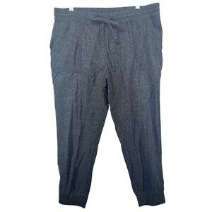 Ann Taylor Loft Womens Jogger Pants Sz L Charcoal Gray Drawstring Casual Comfy
